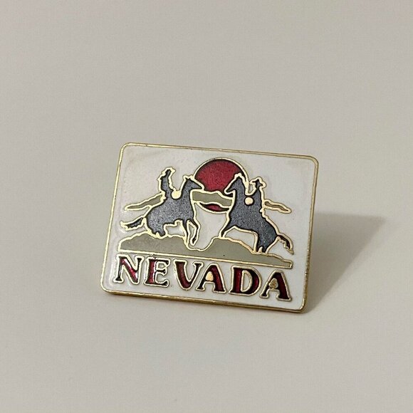 Vintage Nevada Pin Cowboys Horses - Picture 9 of 10